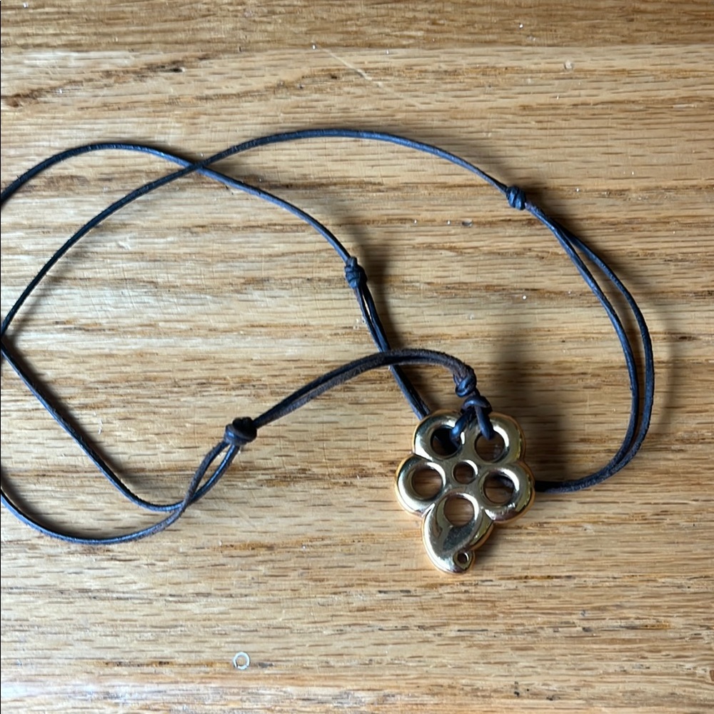 Tamara Comolli honeycomb Pendant Necklace with Leather Cord